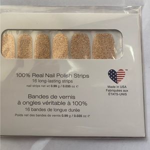 Mojave Gold glitter dry nail polish strips by ColorStreet